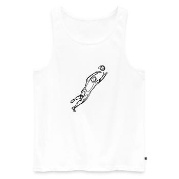 Sketch de football des gardiens de but - Débardeur bio Premium Homme - blanc - Devant - Michal (187cm)