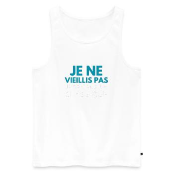 Je ne vieillis pas je deviens un classique - Débardeur bio Premium Homme - blanc - Devant - Michal (187cm)