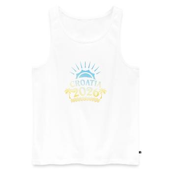 Croatia 2026 Colorful - Men's Premium Organic Tank Top - white - Front - Michal (187cm)