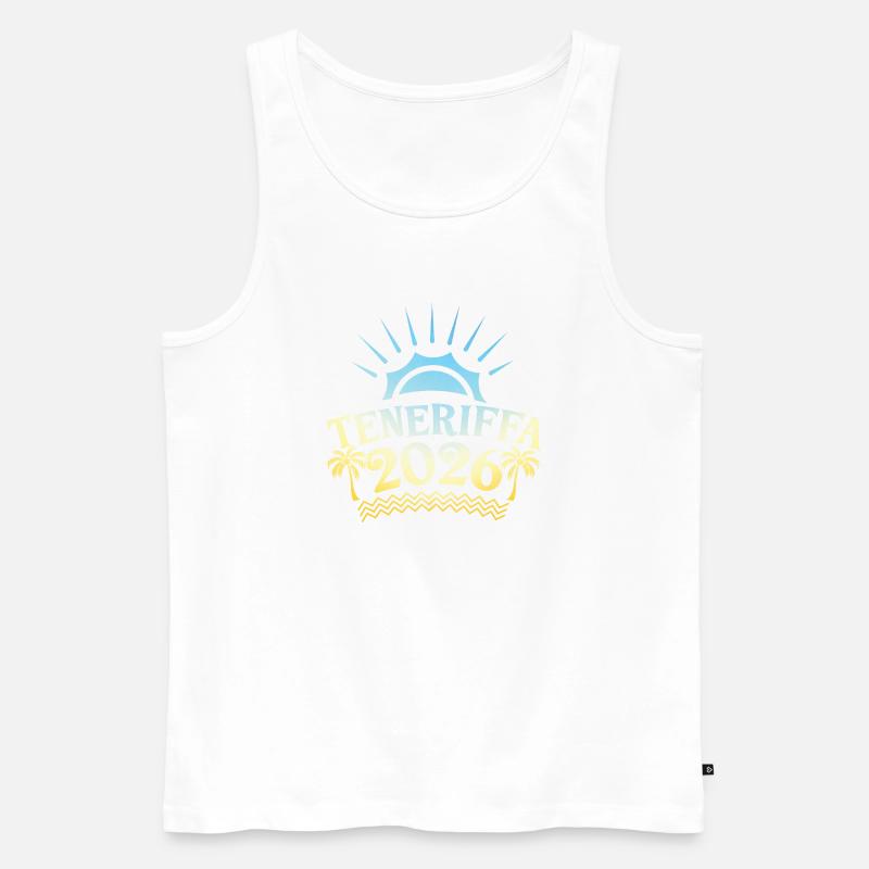 Teneriffa 2026 Bunt - Männer Premium Bio Tank Top - Weiß