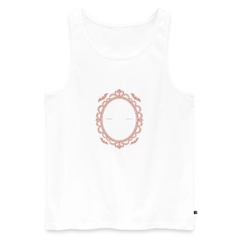 Pale Aesthetic: Delicate pastel lace - Men's Premium Organic Tank Top - white - Front - AI Model Male 178 light (178cm)
