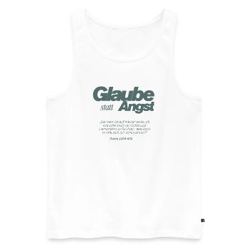 Glaube statt Angst Psalm 118:6 - Männer Premium Bio Tank Top - Weiß - Vorne - Michal (187cm)