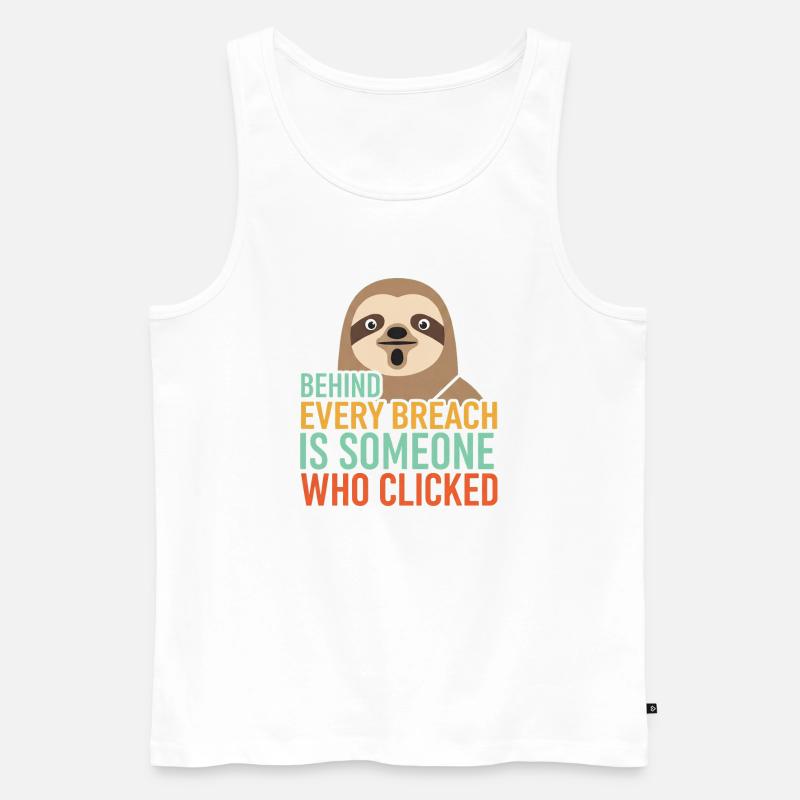 Behind Every Breach Faultier IT Security - Männer Premium Bio Tank Top - Weiß