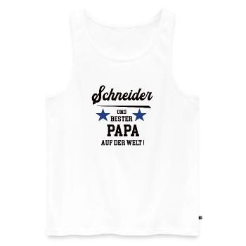 Schneider Bester Papa Vatertag Geburtstag Vater - Männer Premium Bio Tank Top - Weiß - Vorne - AI Model Male 178 light (178cm)