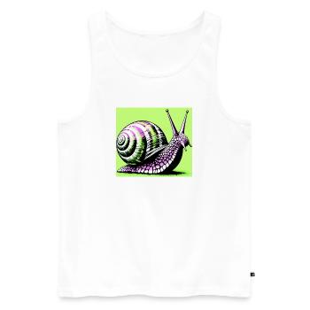 Escargot - Débardeur bio Premium Homme - blanc - Devant - Michal (187cm)