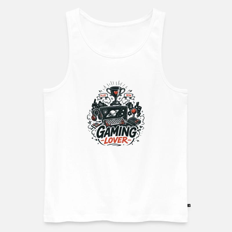 Gaming Lover Retro Controller - Männer Premium Bio Tank Top - Weiß
