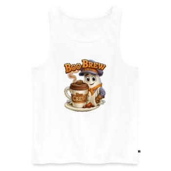 Boo Brew Barista Ghost - Men's Premium Organic Tank Top - white - Front - AI Model Male 178 light (178cm)