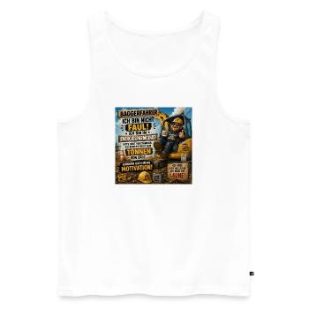 Bauarbeiter Motivation Energiesparmodus - Männer Premium Bio Tank Top - Weiß - Vorne - Michal (187cm)