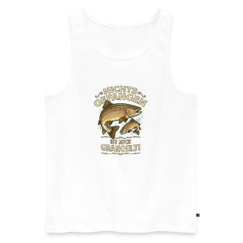 Nichts Gefangen Ist Auch Geangelt Forelle - Männer Premium Bio Tank Top - Weiß - Vorne - AI Model Male 178 light (178cm)