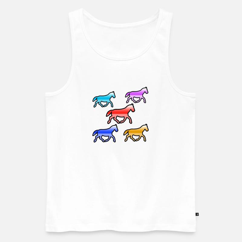 Pferde - Männer Premium Bio Tank Top - Weiß