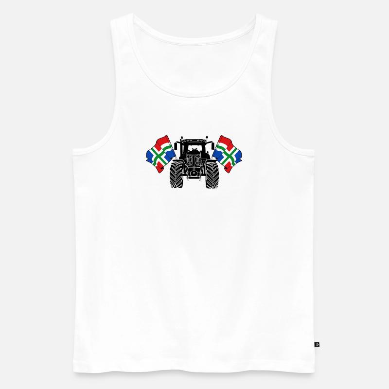 Groningen_Tractor_Pride - Männer Premium Bio Tank Top - Weiß