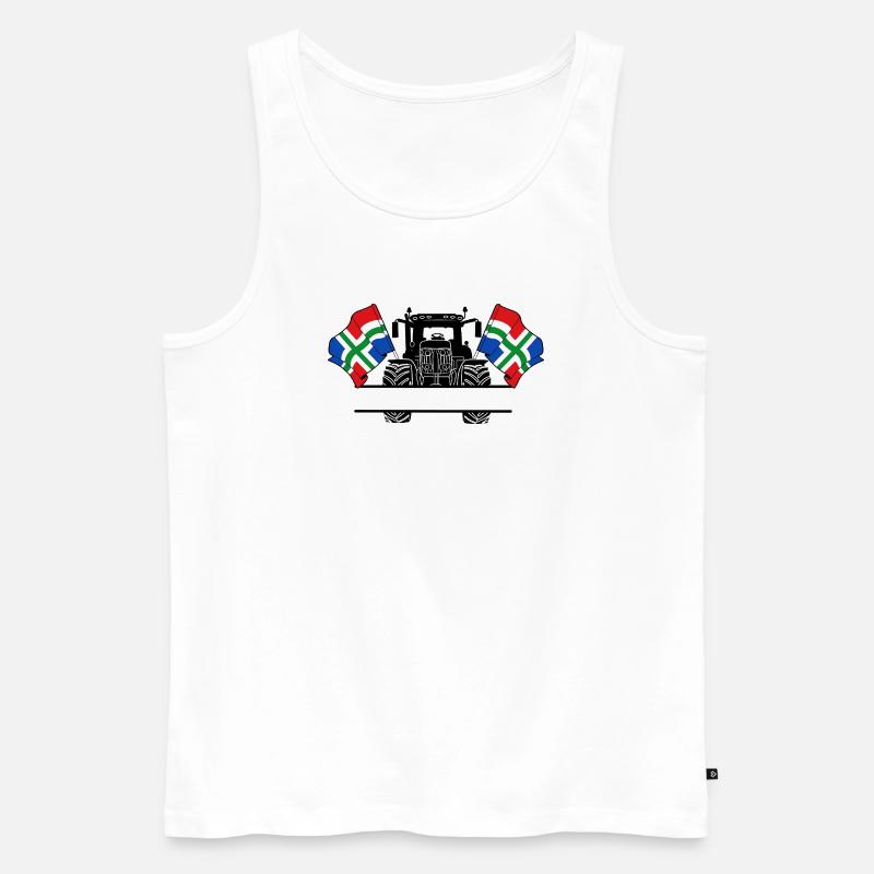 Groningen_Tractor_Custom_Edition - Männer Premium Bio Tank Top - Weiß