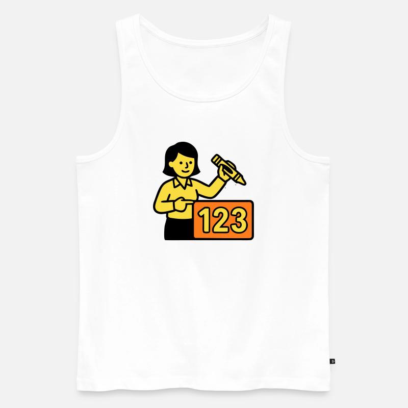 Lehrerin Mathe 123 Schule - Männer Premium Bio Tank Top - Weiß