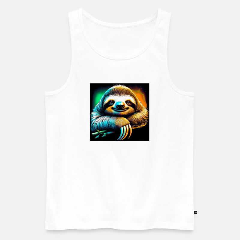 Faultier - Männer Premium Bio Tank Top - Weiß