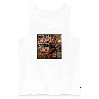 Chaosmanagerin im Dauereinsatz - Männer Premium Bio Tank Top - Weiß - Vorne - Michal (187cm)