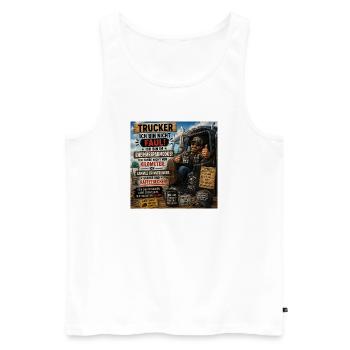 Trucker Lebensmodus: Kaffee und Freiheit - Männer Premium Bio Tank Top - Weiß - Vorne - Michal (187cm)