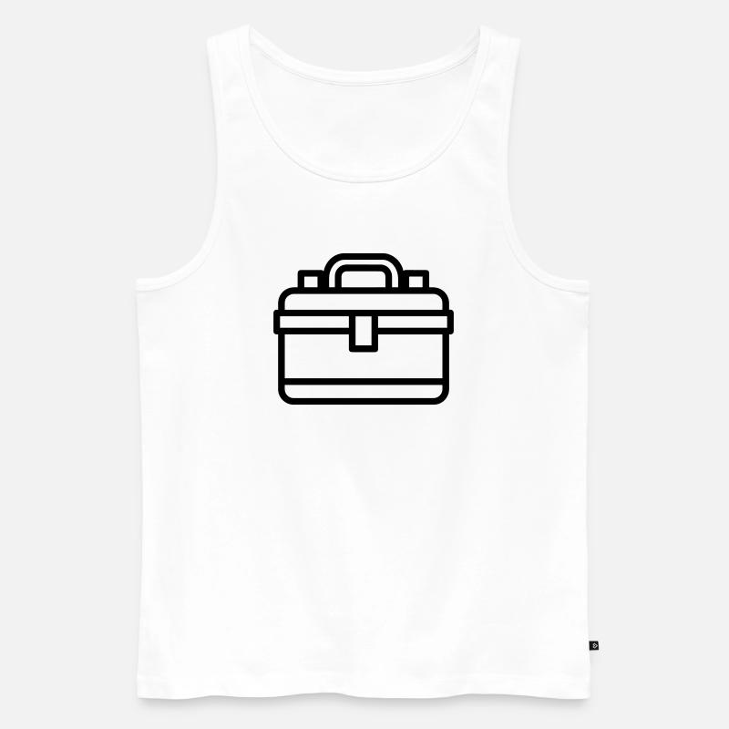 Toolbox - Men's Premium Organic Tank Top - white