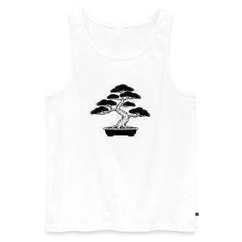 Bonsai - Männer Premium Bio Tank Top - Weiß - Vorne - Michal (187cm)