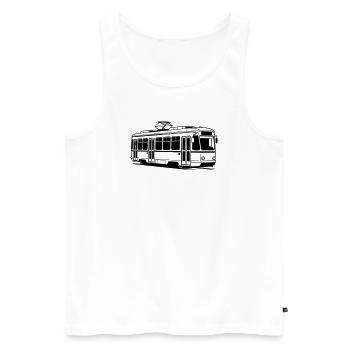 Tram - Men's Premium Organic Tank Top - white - Front - AI Model Male 178 light (178cm)