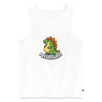 Mère enceinte Pregosaurus Dinosaure Swing - Débardeur bio Premium Homme - blanc - Devant - Michal (187cm)