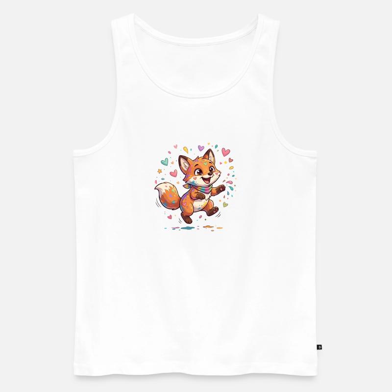 Liebenswerter Regenbogenfuchs - Männer Premium Bio Tank Top - Weiß