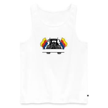 Holland_Tractor_Custom_Edition du Nord - Débardeur bio Premium Homme - blanc - Devant - AI Model Male 178 light (178cm)