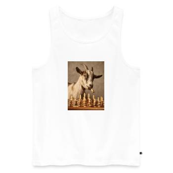 Ziege spielt Schach - Männer Premium Bio Tank Top - Weiß - Vorne - Michal (187cm)