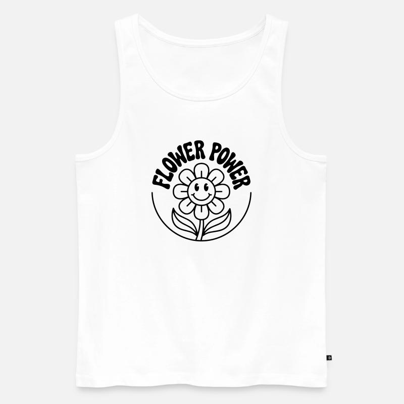 Flower Power - Männer Premium Bio Tank Top - Weiß