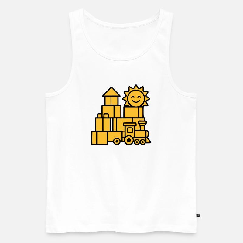 Bauklötze Eisenbahn Spielzeug - Männer Premium Bio Tank Top - Weiß