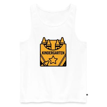 Logo de la maternelle Crayons - Débardeur bio Premium Homme - blanc - Devant - Michal (187cm)