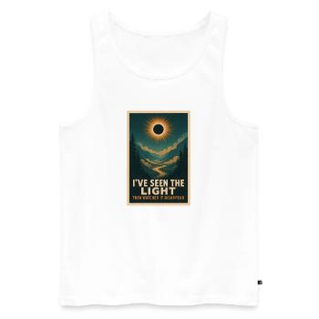 Licht verschwindet | Eclipse - Männer Premium Bio Tank Top - Weiß - Vorne - AI Model Male 178 light (178cm)