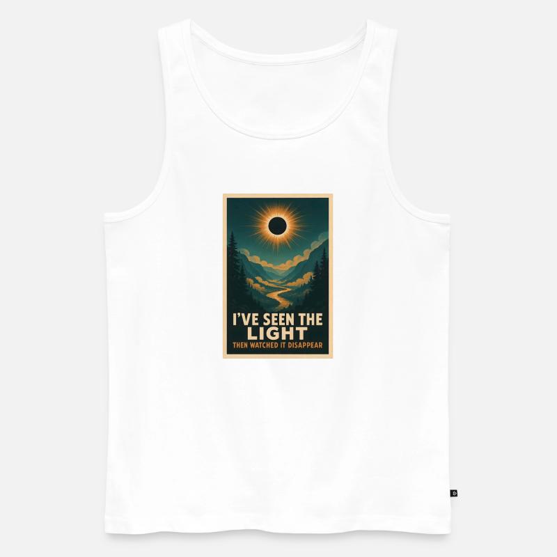 Light Disappears | Eclipse - Men's Premium Organic Tank Top - white