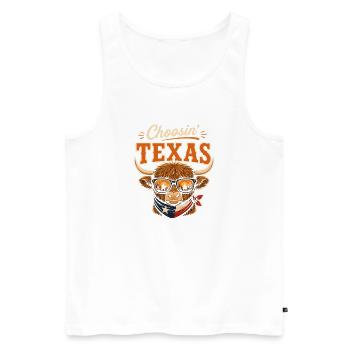 Choosin' Texas Bison mit Sonnenbrille - Männer Premium Bio Tank Top - Weiß - Vorne - Michal (187cm)
