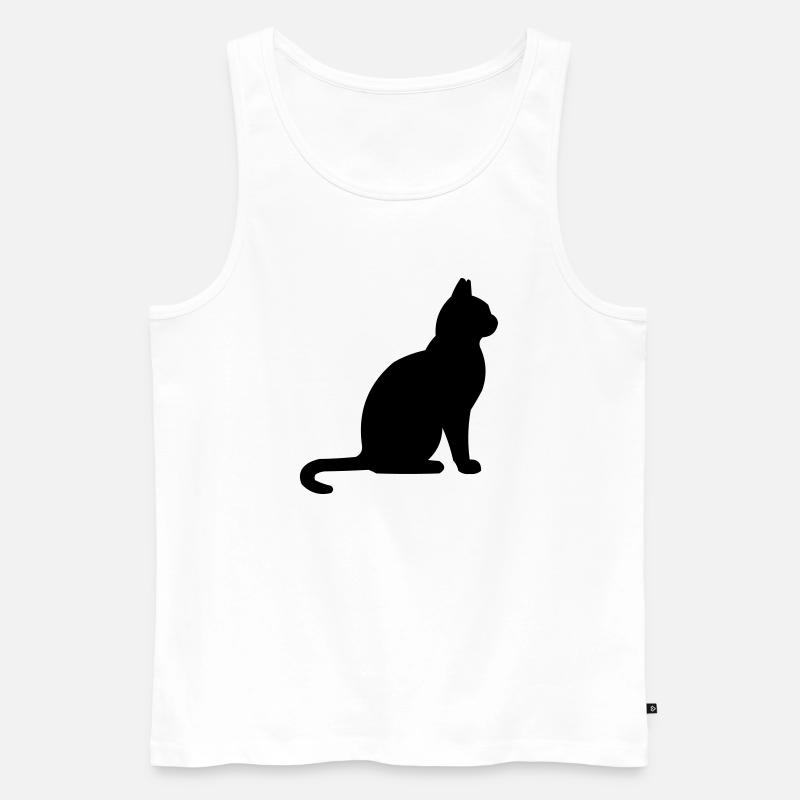 katze - Männer Premium Bio Tank Top - Weiß