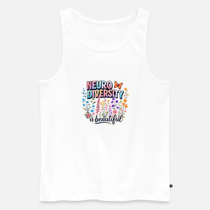 Neurodiversity is beautiful Bloom - Männer Premium Bio Tank Top - Weiß