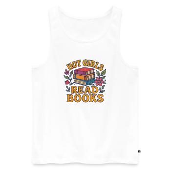 Les filles sexy lisent des livres - Débardeur bio Premium Homme - blanc - Devant - Michal (187cm)