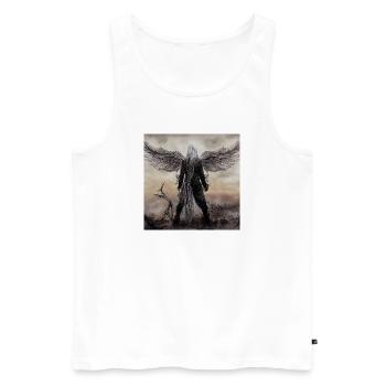 Winged Guardian in the Mist - Men's Premium Organic Tank Top - white - Front - AI Model Male 178 light (178cm)