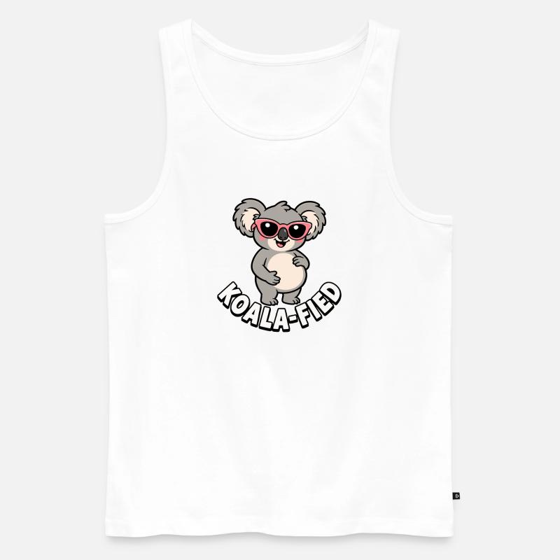 Schwangere Koala-Mutter – süße Koala-Schwangerscha - Männer Premium Bio Tank Top - Weiß