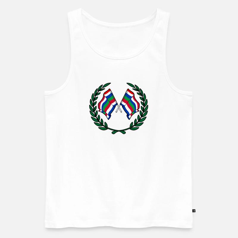 Schier Lorbeerflaggen – Inselstolz - Männer Premium Bio Tank Top - Weiß