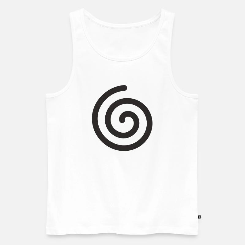 Spirale – Minimalistisches Symbol Design - Männer Premium Bio Tank Top - Weiß