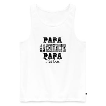 Papa Architecte Papa Très Cool - Débardeur bio Premium Homme - blanc - Devant - AI Model Male 178 light (178cm)