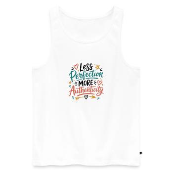 Authenticity over Perfection illustration - Men's Premium Organic Tank Top - white - Front - AI Model Male 178 light (178cm)