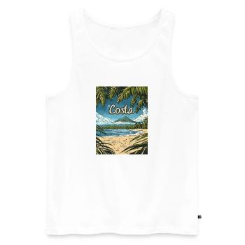 Costa Rica Tropischer Strand Paradies - Männer Premium Bio Tank Top - Weiß - Vorne - Michal (187cm)
