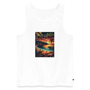 Puerto Plata Tropischer Sonnenuntergang an der - Männer Premium Bio Tank Top - Weiß - Vorne - Michal (187cm)