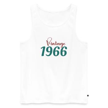60 Year Old Retro 70s Tee Born 1966 - Men's Premium Organic Tank Top - white - Front - Michal (187cm)