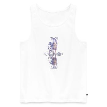 Border Collie Wasserreflexion - Männer Premium Bio Tank Top - Weiß - Vorne - AI Model Male 178 light (178cm)