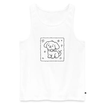 Petit chiot mignon | Lulu Lotus - Débardeur bio Premium Homme - blanc - Devant - AI Model Male 178 light (178cm)
