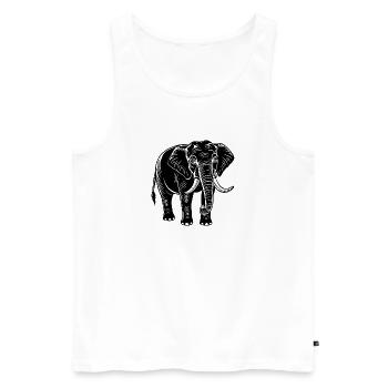 Éléphant - Débardeur bio Premium Homme - blanc - Devant - Michal (187cm)