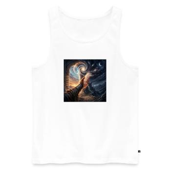 Celestial Handshake Fantasy Portal Art - Men's Premium Organic Tank Top - white - Front - AI Model Male 178 light (178cm)