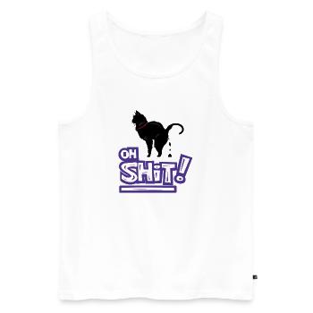 Kat Oh Shit Graffiti Exclamation - Men's Premium Organic Tank Top - white - Front - AI Model Male 178 light (178cm)